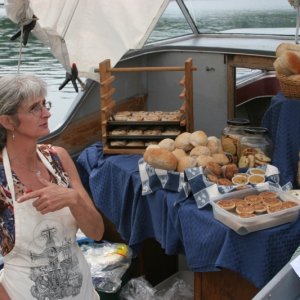 Media 'Bakery Lady from Chatham Channel comes to Lagoon Cove twice a week.' in album '3 C-Brats at Jennis Bay'