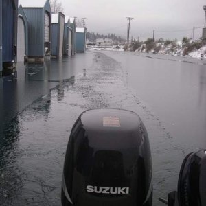 Media 'Broke ice out to mouth of bay' in album 'Boathouse doorway.'