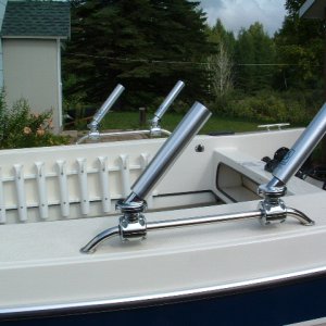 Du-Bro rod holders mounted on 24" by 3/4" Rail.