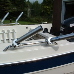 Rod holders rotate 360 degrees and ride on a nylon bushing so rods can be angled as appropriate for angling method being used.