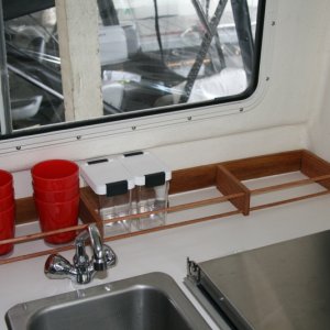 Media 'Inspired by others - galley rack made with 2 1/2" wide oak with two 3/8" dowels running the length.' in album 'Inspired by others - galley rack made with 2 1/2" wide oak with two 3/8" dowels running the length.'