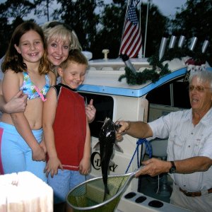 This is what a C-Dory is all about. Nicholas caught his first "Big" fish and it was almost as big as his eyes.