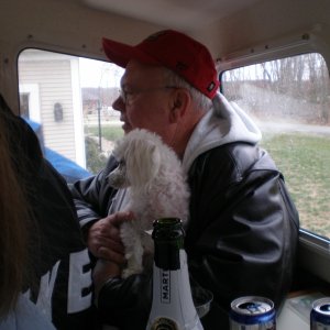 My buddy, Jerry, and his dog, Willie.