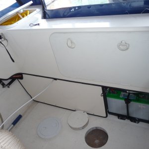 1. Cockpit Floor Access hole with 6" deck plate ready to be installed.