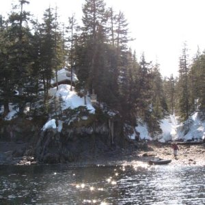Paulson Bay Cabin buried in the snow