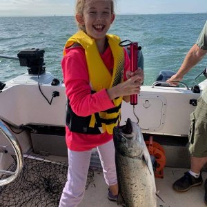 Media 'Our niece's first fish' in album 'A happy wife with a nice 16lb coho'