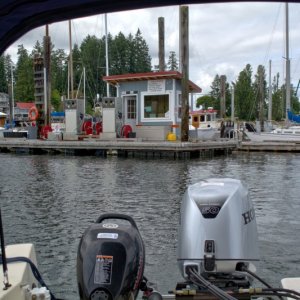 Departing Boston Harbor Marina just north of Olympia, after topping off the tanks.