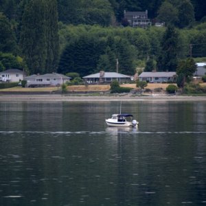 Little Bambina anchored out in Liberty Bay in 10' of water.