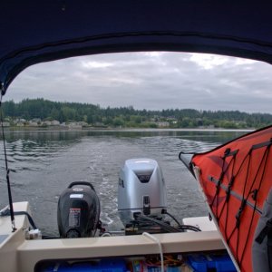 Leaving Liberty Bay on Sunday morning.  Kayak is riding shotgun inflated because it needs a good cleaning once I get home.