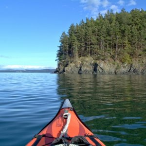 Kayaking around the bay Friday evening