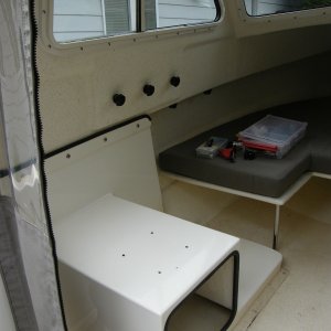 Table and passenger seat removed