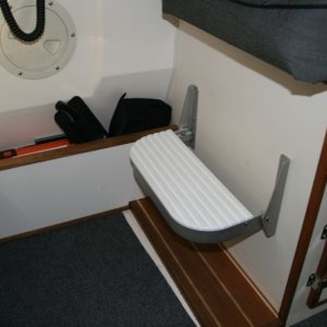 Media 'Foot rest added for the "First Mate"' in album 'Fire extinguisher installed on port side of rear door - used the screw from the window frame.'
