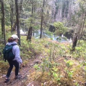 Hike to lake overlook from Melanie Cove Prideaux Haven 2016