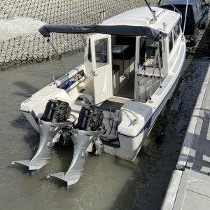 Looking at motors at Port of Anchorage