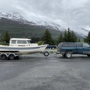 Leaving Valdez with the new boat