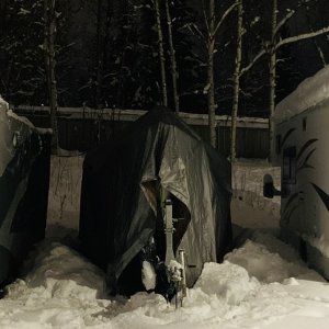 Media 'Waiting undercover, December 2020 in Anchorage. Fairly heavy snow so far this winter.' in album 'Cleaned up new boat'