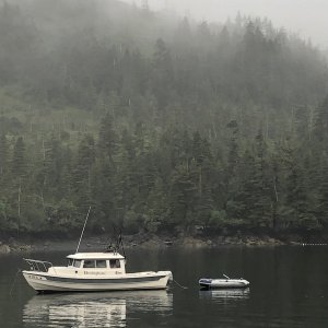 Herringbone, on anchor in Main Bay, PWS Alaska (June 2021)