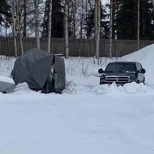 Media 'Truck and boat await spring.' in album 'Cleaned up new boat'