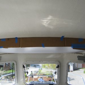 Media 'Cardboard pattern for shelf front.  I scribed it and trimmed it to fit.' in album 'New VHF antena'