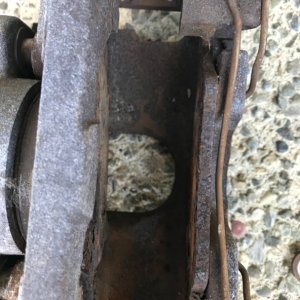 Media 'Pad GONE.' in album 'Caliper clearancing.  Very minimal amount.  1/16" probably.'