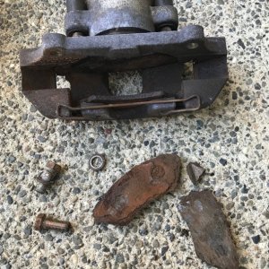 Media 'Inner pad.' in album 'Caliper clearancing.  Very minimal amount.  1/16" probably.'