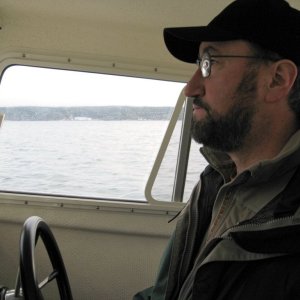 Jay (Brad), enjoying getting use to the helm