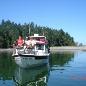 Media '26 July Montgue Harbour
Pat & Patty (DAYDREAM)
Enjoying the sunshine' in album '24 July Customs Dock, Bedwell
     Joe and R-Matey'
