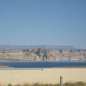 Media 'first glimps of lake Powell from the gas station parking lot near Wawheap' in album 'Chism's RV park Reno Nv 2011'