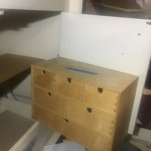 Media '04 got a couple of IKEA drawer things on the inside of each door' in album '01 there was a plastic drawer thing in the middle on those rails'