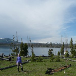 Wolf Point YS Lake July 3rd 2011. A lot of snow for July. There were still piles of snow in the shaddy spots around the lake.
