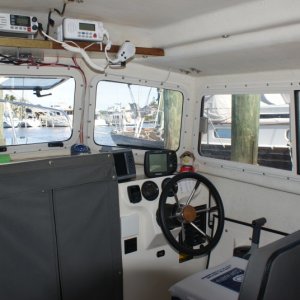 Media 'Helm, with new teak McKibben wheel hub.
Nov.2009' in album 'Out for a run on the Caloosahatchee'