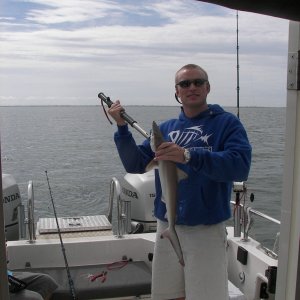 Whatever type of fishing we were doing, the boys would cast off the side with small gear just to see what would bit.