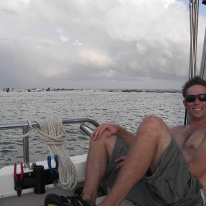 Resident fishing guide, dolphin photographer, and all around advisor to his dad, Christopher.