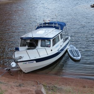 C-View II.  Note frisbee on anchor chain so mice can't get aboard.