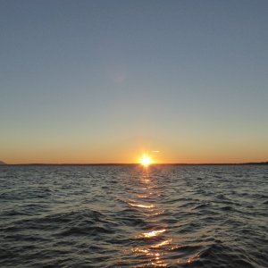 Sunset on Bellingham Bay just as I was entering Squalicum Harbor