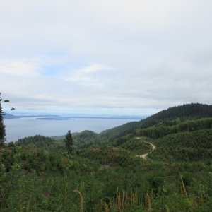 View at 2000 feet on Chuckanut looking over Bellingham Bay towards Hale's Pass and Point Francis