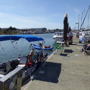 Cindie's new boat. Or is it Aven's? And Margaret of Reef Madness in the Kayak