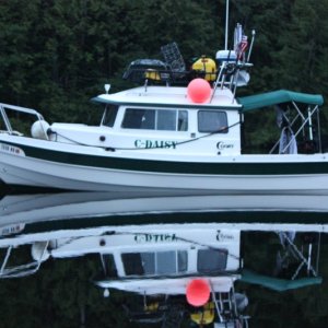 Inside of Cornwall inlet during a storm warning