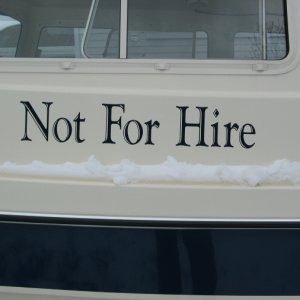 (Not For Hire) Name added (cap letters are 4 3/4 inches)