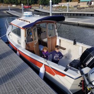 The kiddos first trip on the new boat