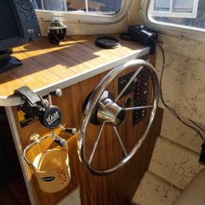 Had to ditch the plastic steering wheel