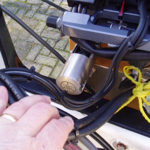 Media 'Yamaha thumb screw lock. You'd think this would be enough by itself.' in album 'Latch & Receiver locks'