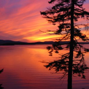 Sunset, Frenchman's Bay looking towards Bar Harbor, ME