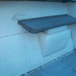 Media 'The tread is plastic decking board, the framing is pvc bricktrim. It is ss screwed together and to the original step along with liberal 4200.' in album 'Checking out the colors on shore'