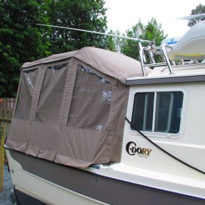 Interior shades up in camperback