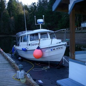 Jim's boat on his air dock