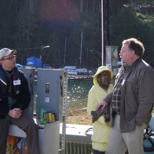 Carl and Steve talking with local fisherman.