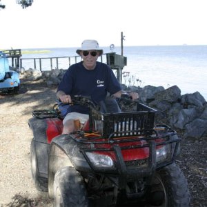 Islander and I (Sealife) toured the island aboard this 4 wheel drive Honda.  That's Sealife driving.