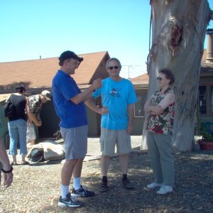 (Cygnet) Ron, Steve and Karen discuss the trip to the Duck club