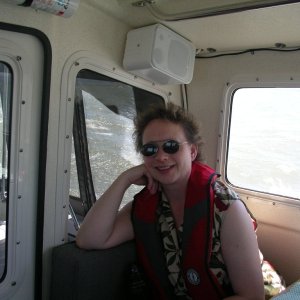 Karen enjoying the ride.